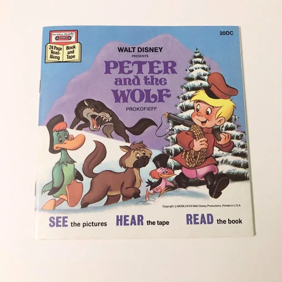 Vintage 1978 Peter and the Wolf Walt Disneys Storyteller Book only NO Tape - Picture 12 of 12